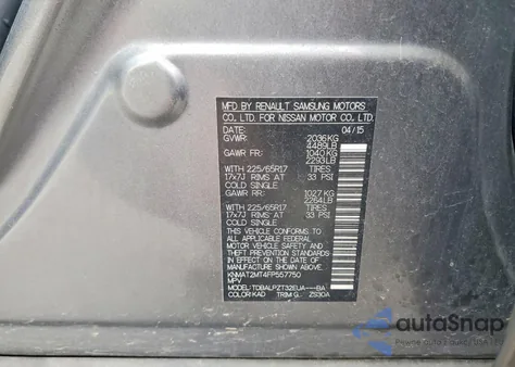 2015 Nissan Rogue S from USA, damaged, VIN KNMAT2MT4FP557750